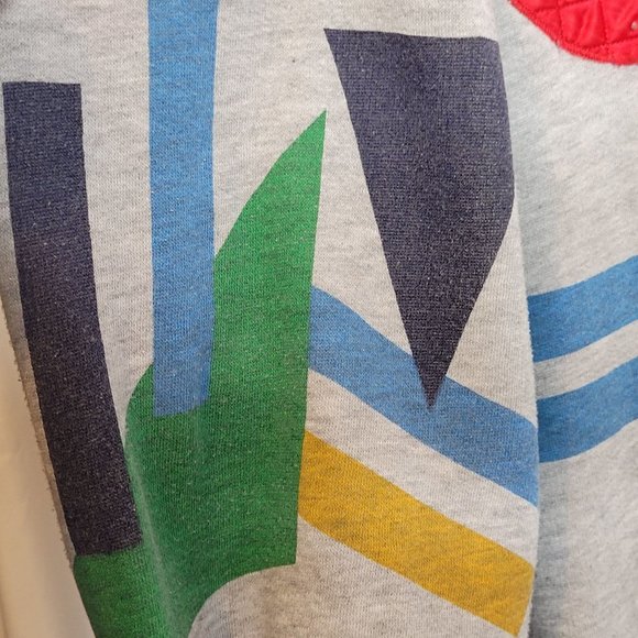 Oversize Sweatshirt Pullover Ge Retro 80s ometric Shapes Applique Couture Lady - Picture 7 of 12